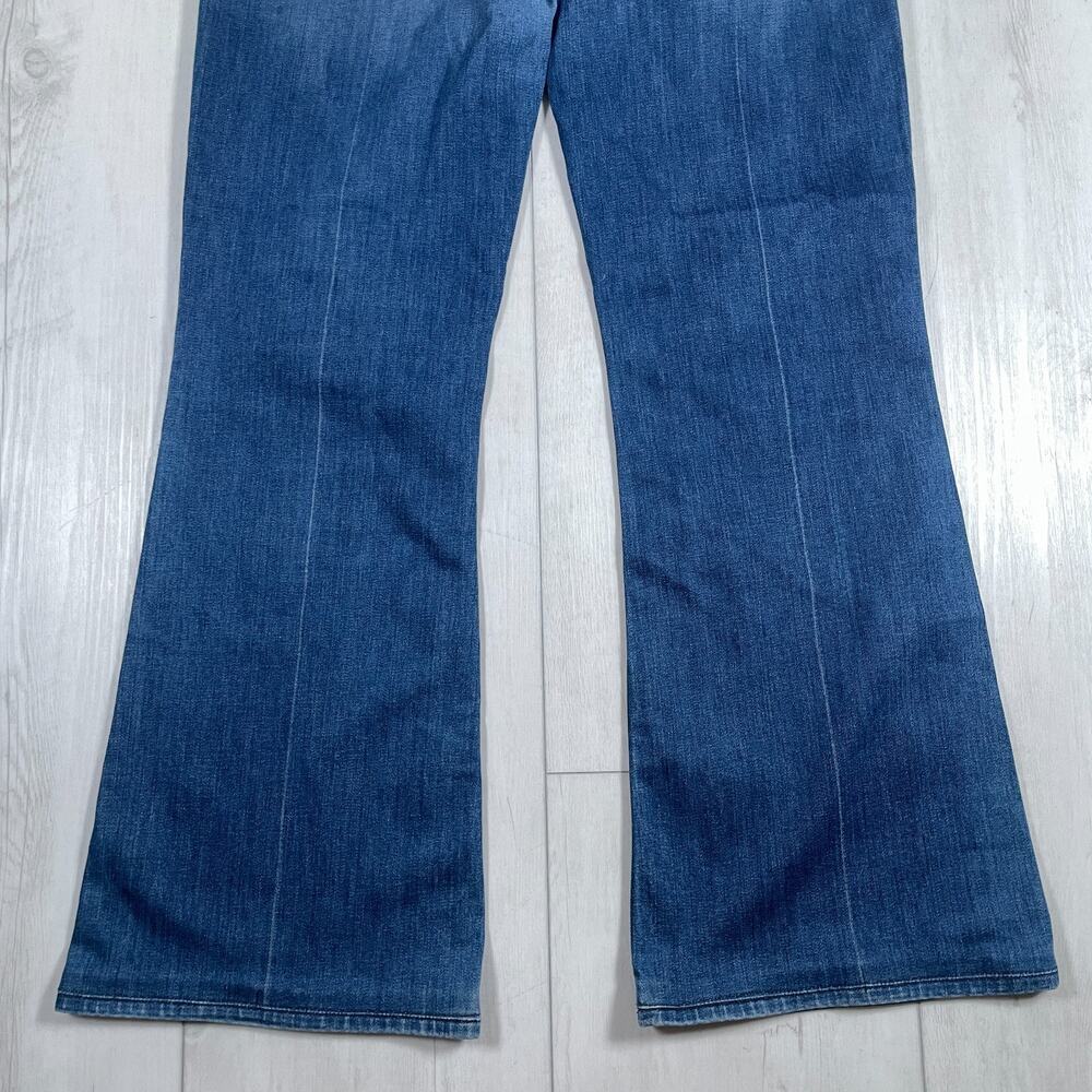 MOTHER Blue Flared Wide-Leg Jeans - Picture 6 of 16